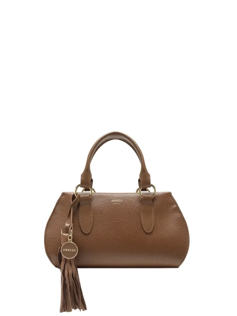 Mala Tote Midi em Pele Castanha