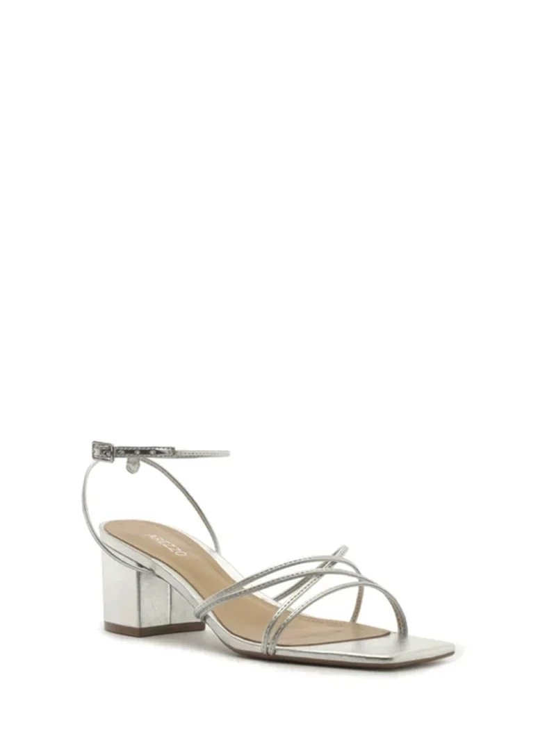 Alternative view of Sandália em Pele Prata e Tiras Finas