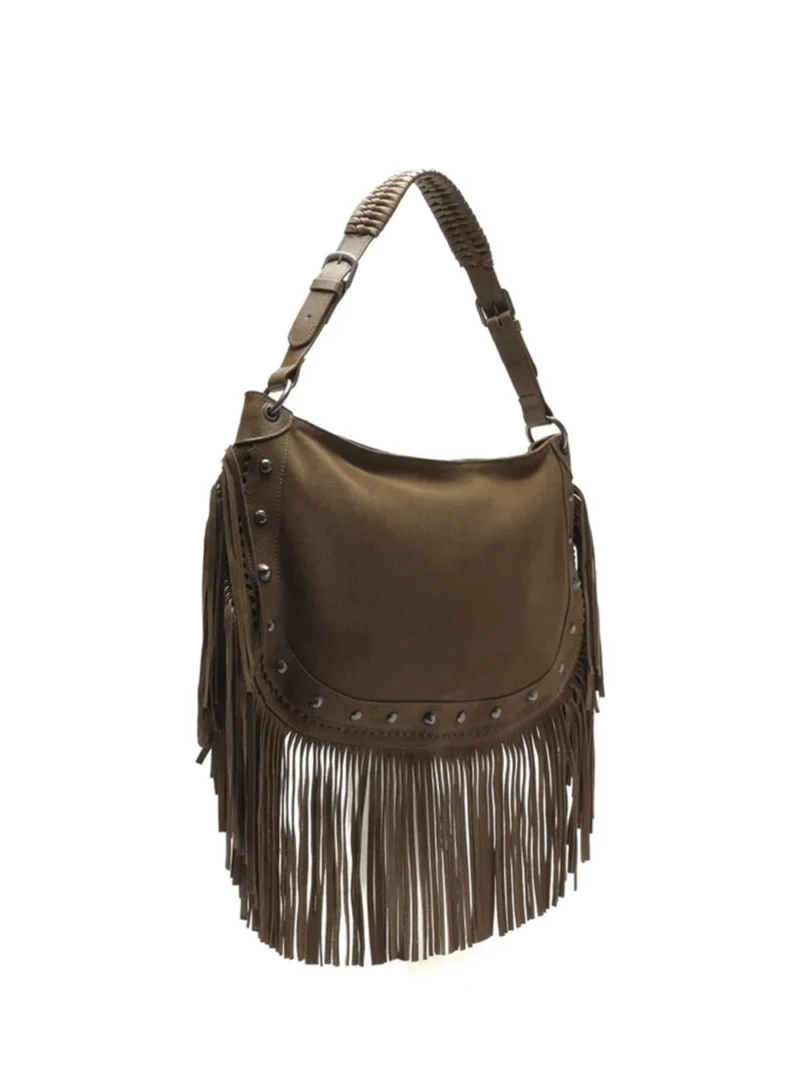 Alternative view of Mala Hobo Maxi em Camurça Castanha